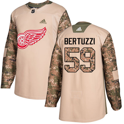 Adidas Red Wings #59 Tyler Bertuzzi Camo Authentic 2017 Veterans Day Stitched Youth NHL Jersey